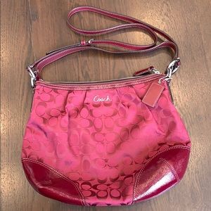 burgundy coach purse